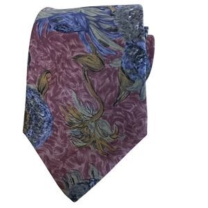 Vintage The Custom Shop Silk Floral Men's Tie Multicolor Designer 56” x‎ 3.5”